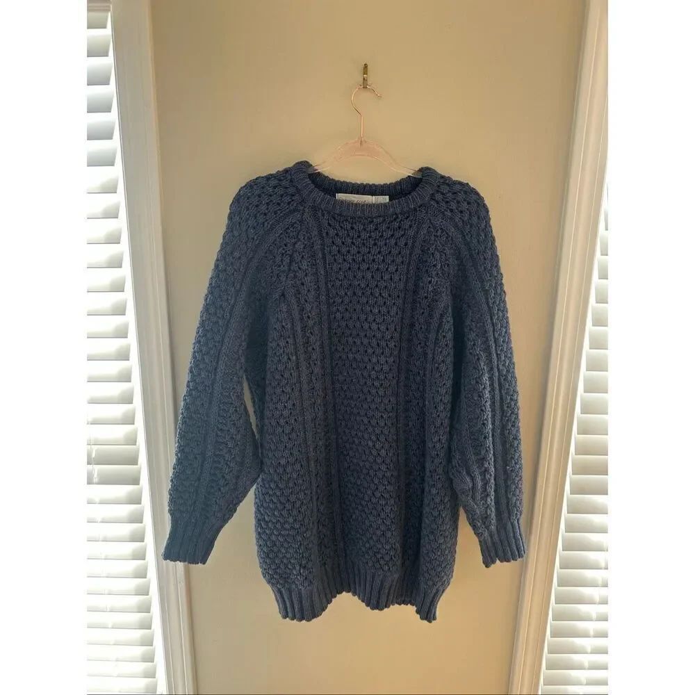 Vintage Patrick Malin Navy Donegal Ireland Size XL 100% Pure New Wool